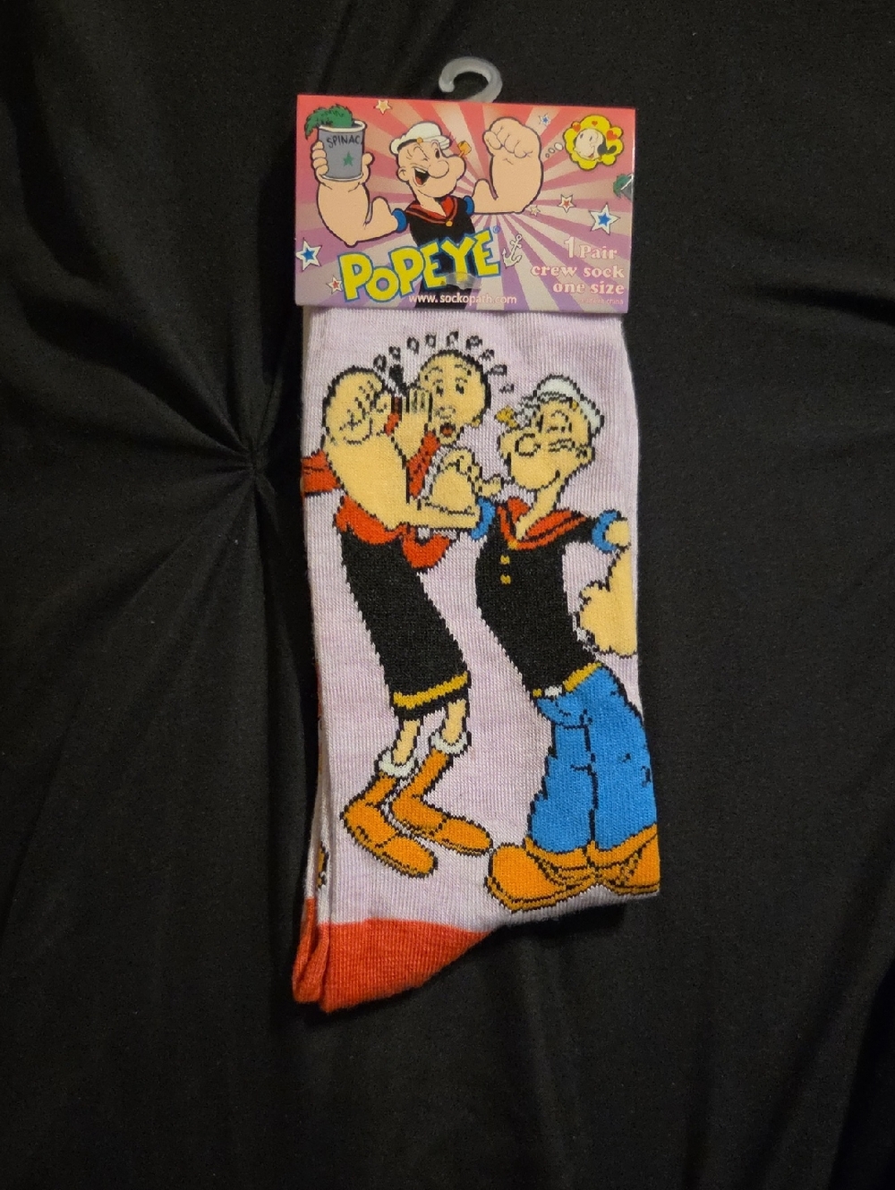 Popeye Crew Socks in Lavender